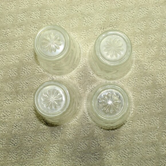 Set Of (4) Vintage Anchor Hocking Clear Glass Juice Tumblers Star Of David 8 oz - Picture 3 of 5